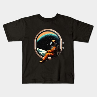 feels lonely in space Kids T-Shirt